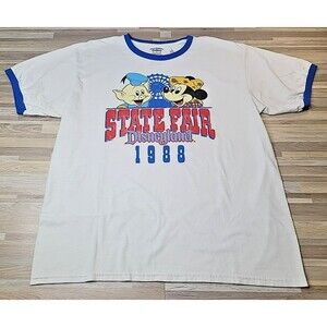 Disney Parks Yester Ears 1988 State Fair Disneyland Mickey Pig Size XL Crew Neck